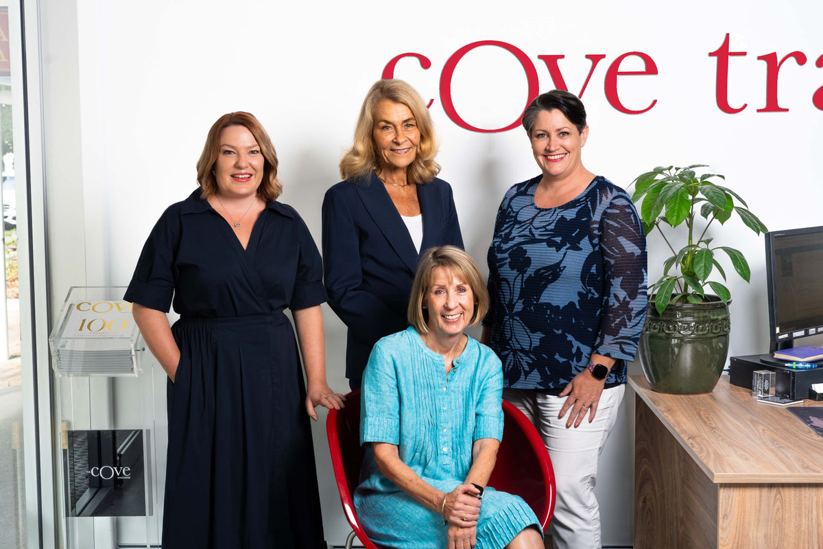 Corporate team portrait in an office reception
