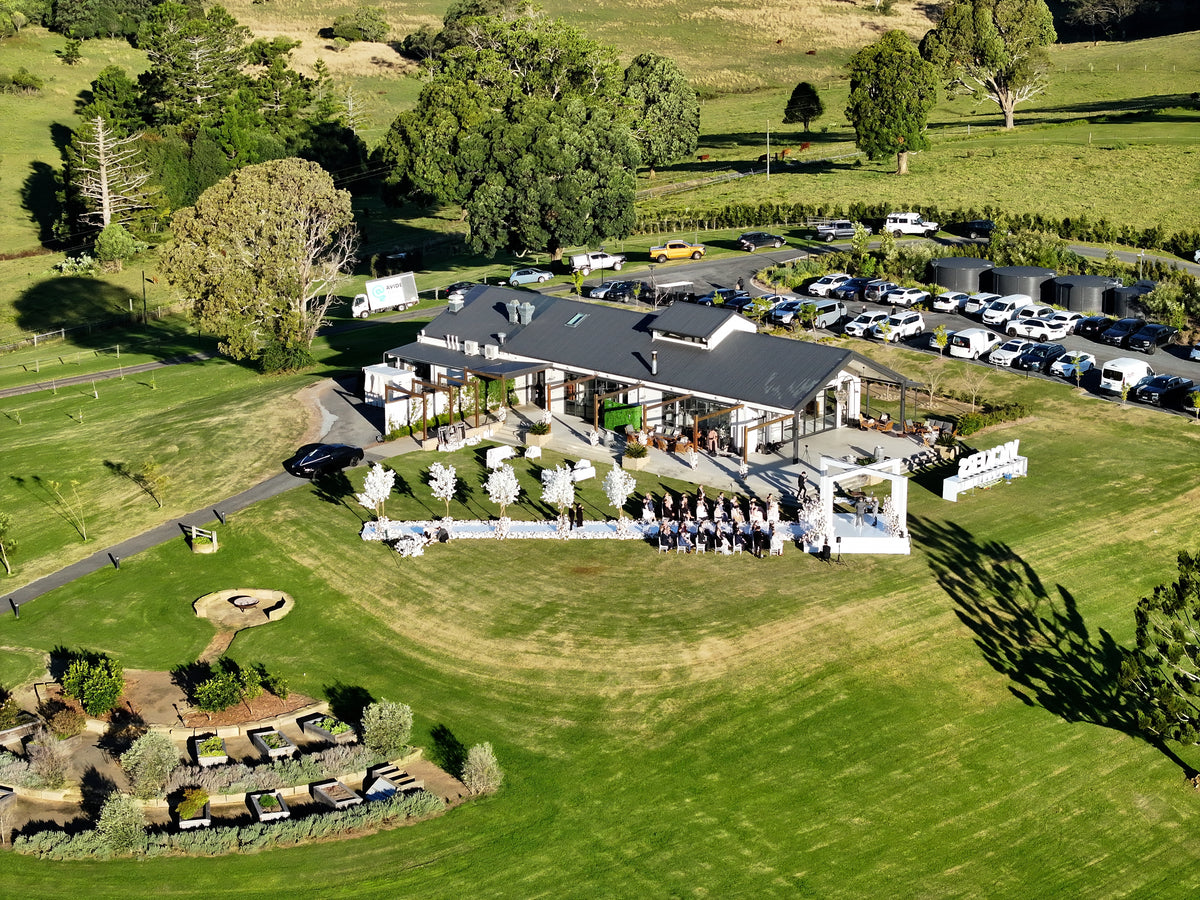 Cinematic aerial drone of a wedding in beechmont godl coast by One Two Shoot Media