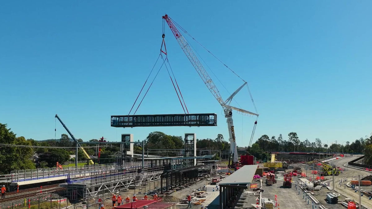 Merrimac Station footbridge installation